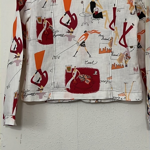 Drama Jacket 100% Linen Four Front Pockets - Picture 6 of 11